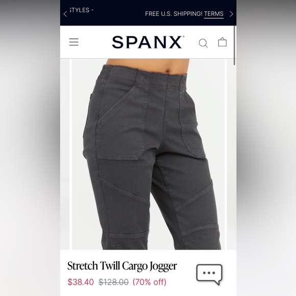 Brand new Spanx Twill Cargo Jogger Pants (black) - Picture 4 of 5
